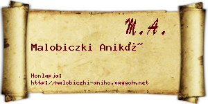 Malobiczki Anikó névjegykártya