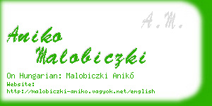 aniko malobiczki business card
